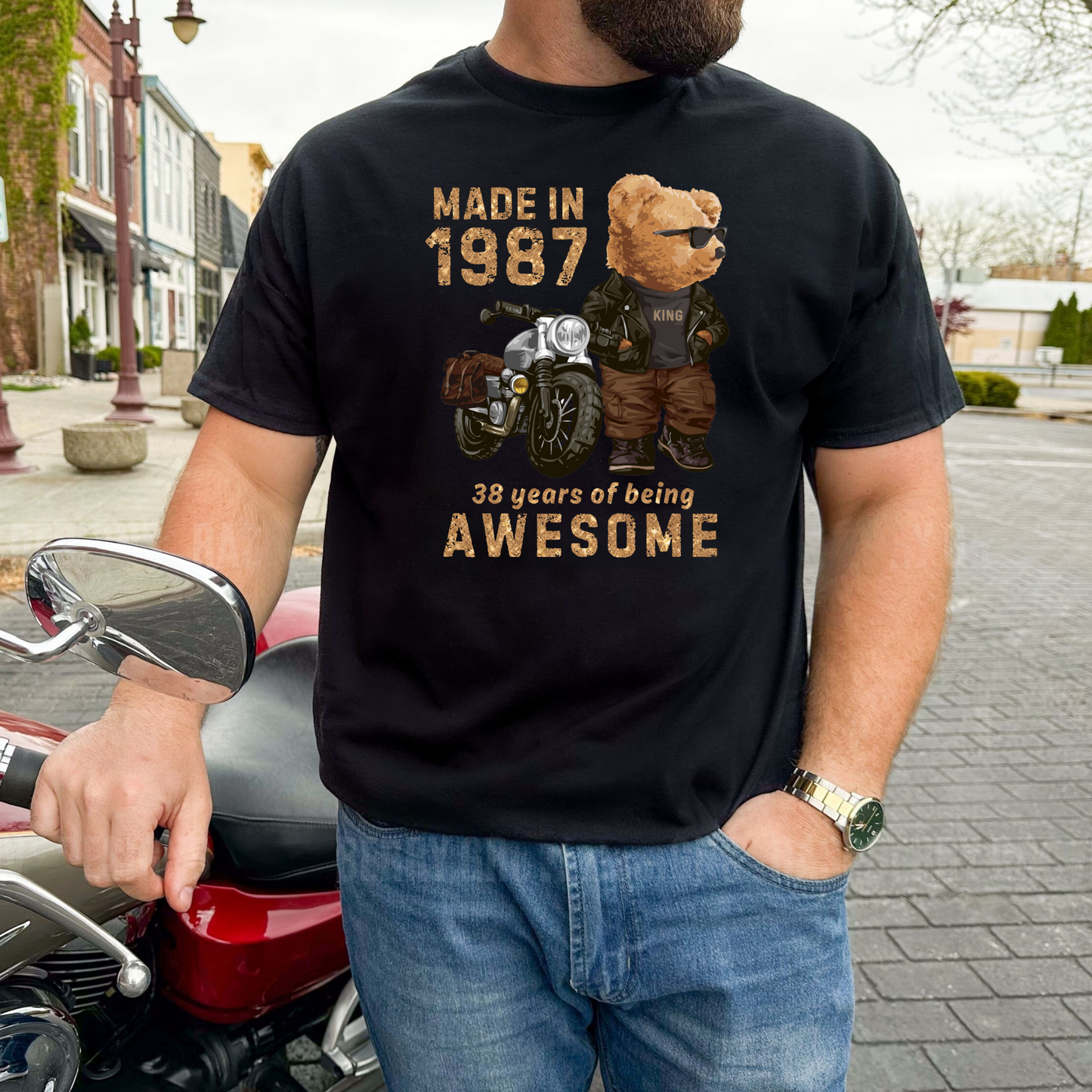MADE IN 1987 38 YEARS OF BEING AWESOME (PANDA) PREMIUM QUALITY T-SHIRT