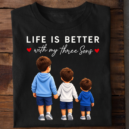 LIFE IS BETTER WITH MY THREE SONS CLASSIC T-SHIRT