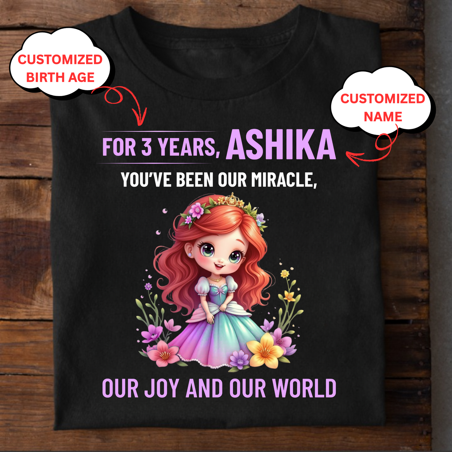CUSTOMIZATION GIRL'S T-SHIRT-YOU'VE BEEN OUR MIRACLE