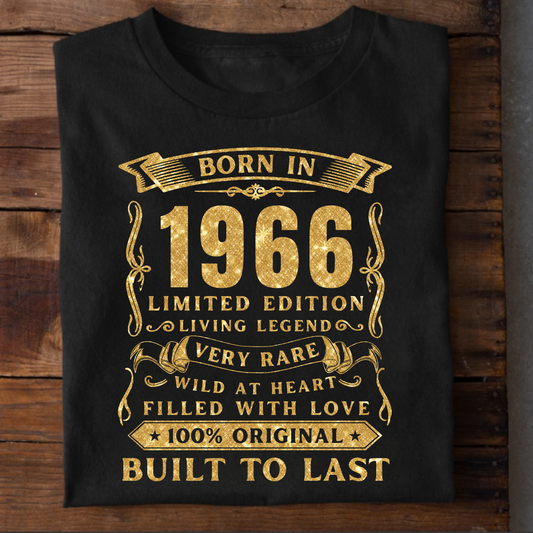 BORN IN 1966 PREMIUM QUALITY T-SHIRT