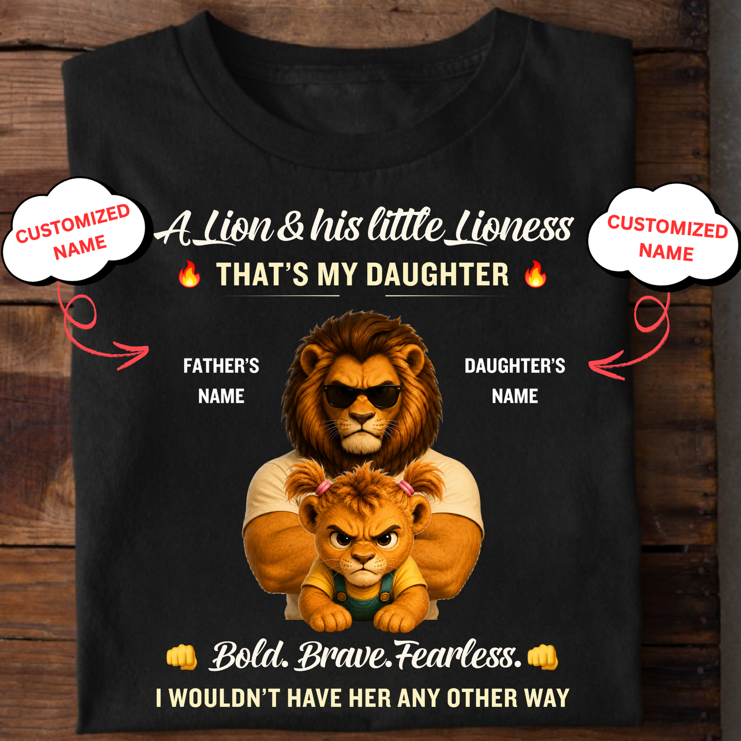 CUSTOMIZED-MY LITTLE LIONESS,MY DAUGHTER CLASSIC T-SHIRT