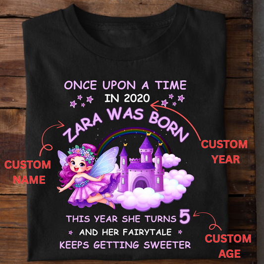 CUSTOMIZATION KIDS T-SHIRT- HER FAIRYTALE KEEPS GETTING SWEETER