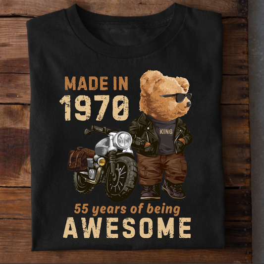 MADE IN 1970-55 YEARS (PANDA) PREMIUM QUALITY T-SHIRT