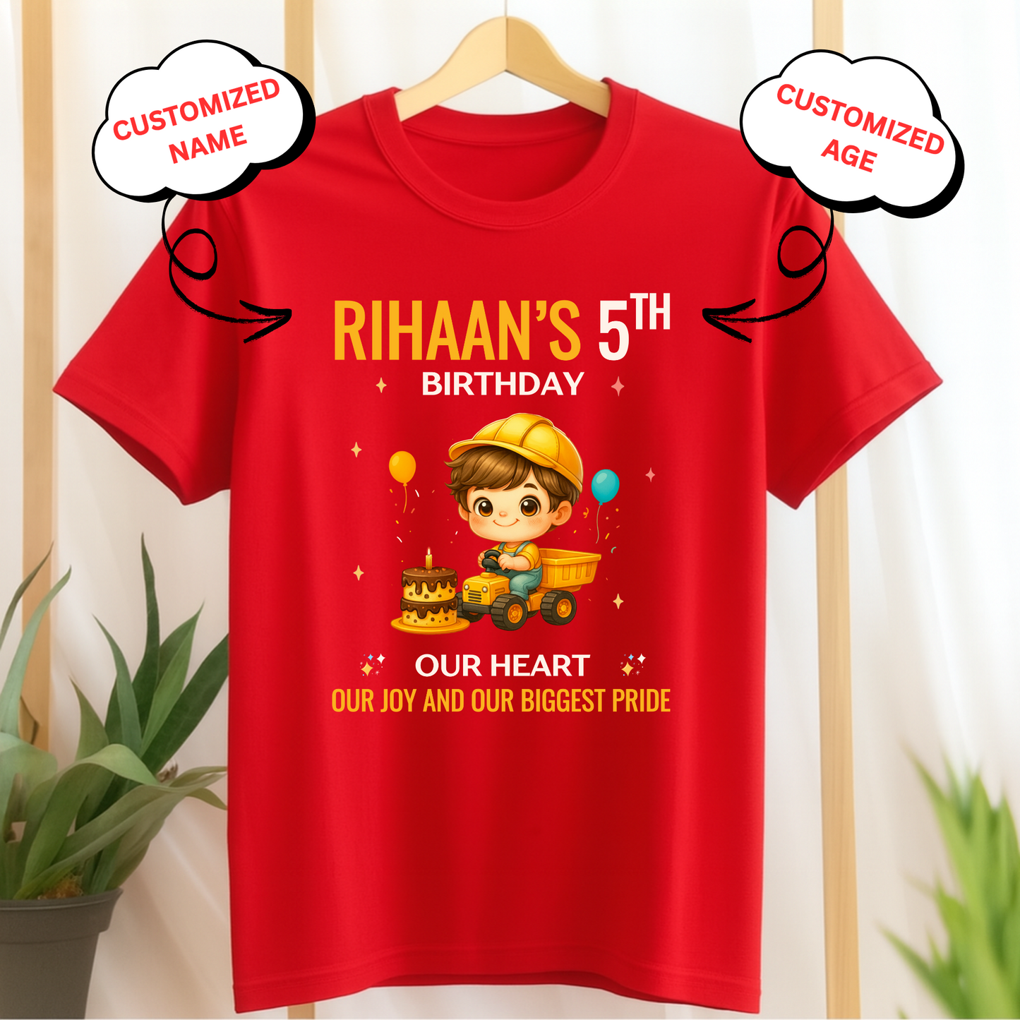 CUSTOMIZED-OUR HEART, OUR JOY BIRTHDAY T-SHIRT