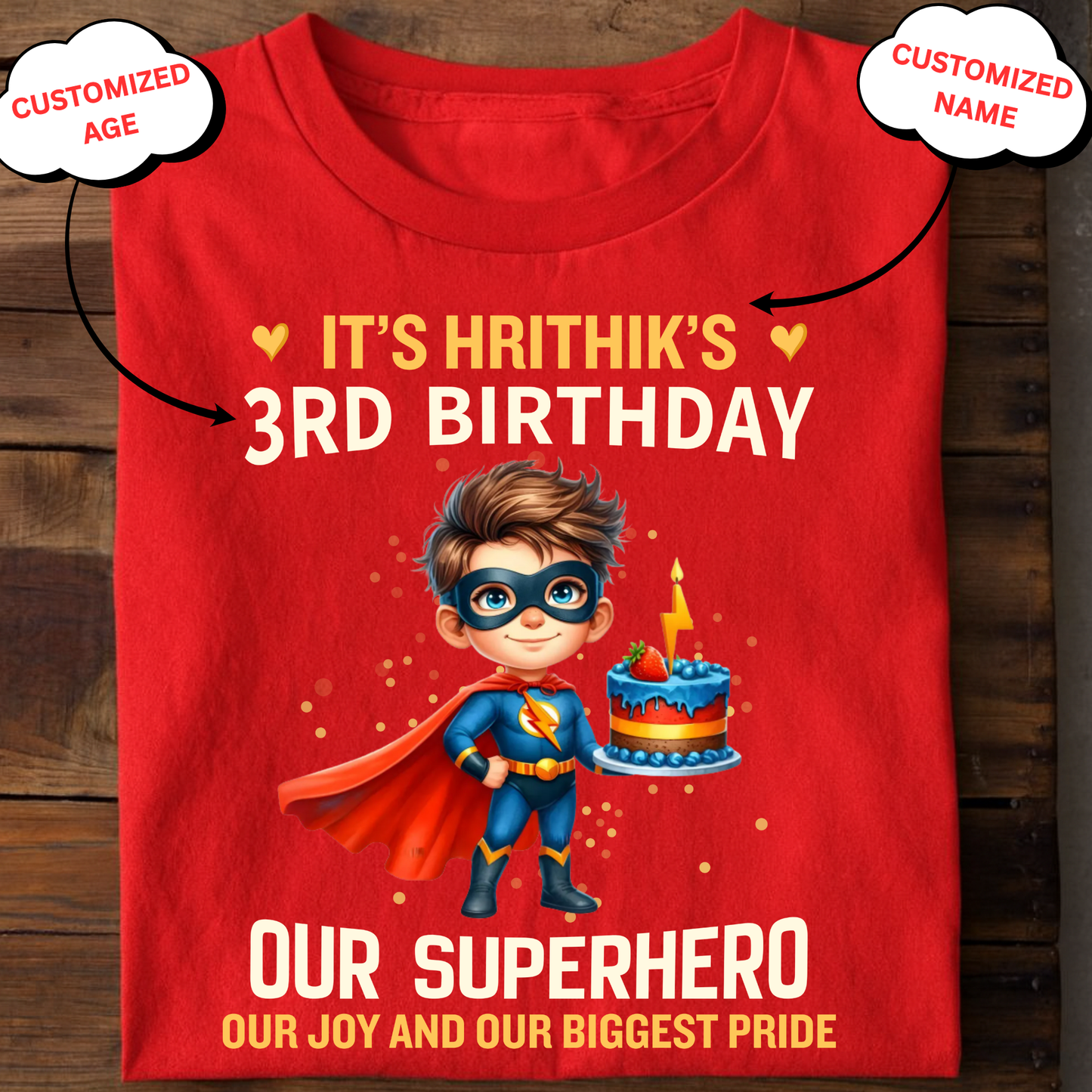 CUSTOMIZED-SUPERHERO BIRTHDAY CLASSIC T-SHIRT
