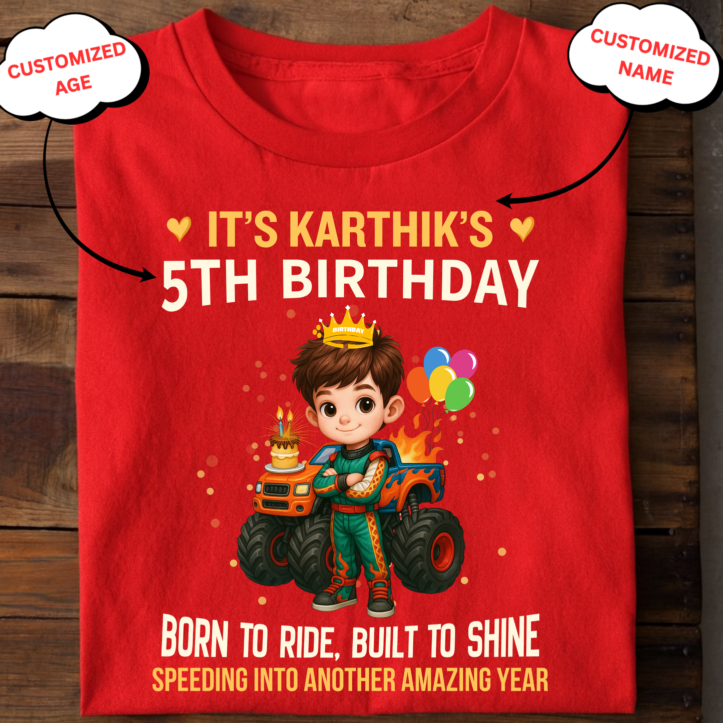 CUSTOMIZED-BORN TO RIDE, BUILT TO SHINE BIRTHDAY CLASSIC T-SHIRT