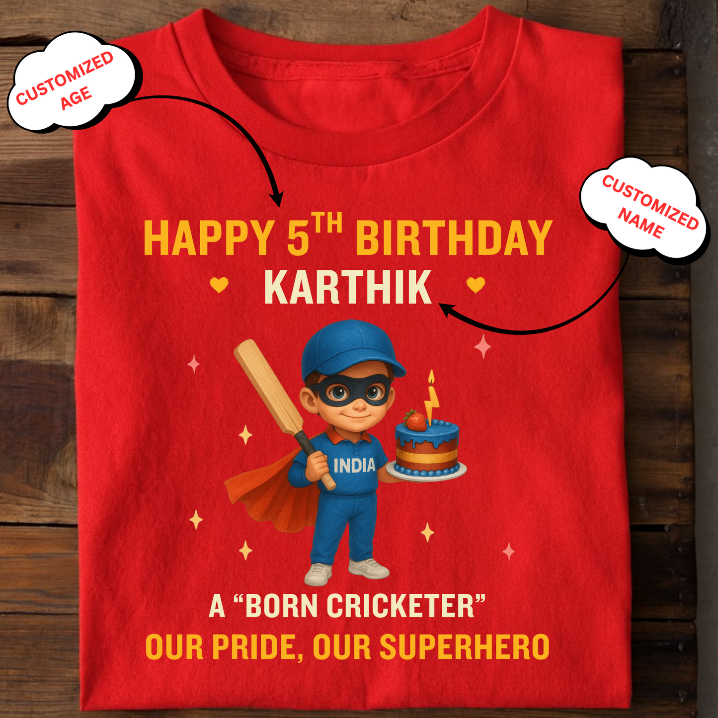 CUSTOMIZED- HAPPY BIRTHDAY, OUR PRIDE, OUR SUPERHERO CLASSIC T-SHIRT
