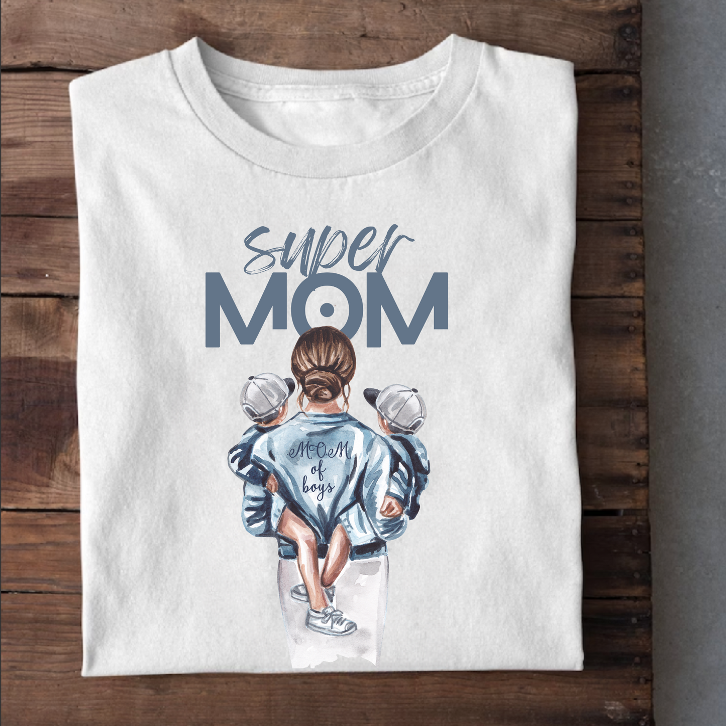 SUPER MOM OF BOYS PREMIUM QUALITY T-SHIRT