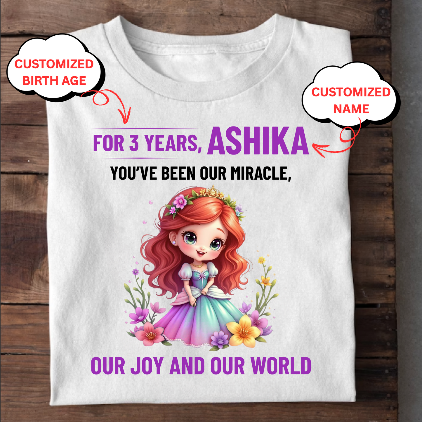 CUSTOMIZATION GIRL'S T-SHIRT-YOU'VE BEEN OUR MIRACLE